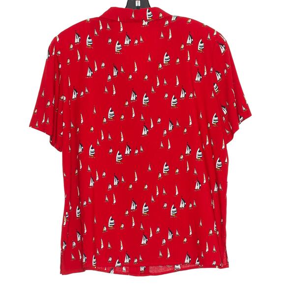 Liz Claiborne Top Vintage Sailboat Nautical Retro Preppy Classic Button Up 16 - Picture 2 of 7